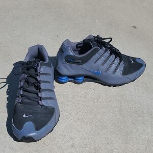 Nike Shox Gray and Blue Running Shoes